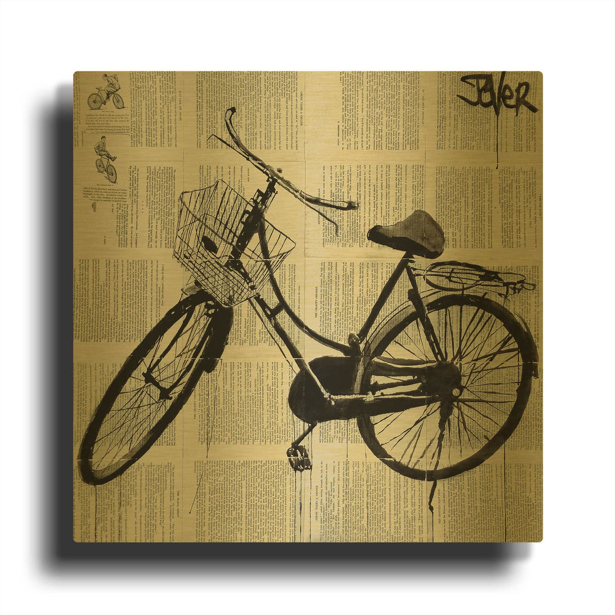 'Ride New' By Loui Jover Gold Metal Wall Art