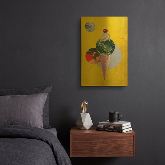 'Earthcone' By Elo Marc Gold Metal Wall Art