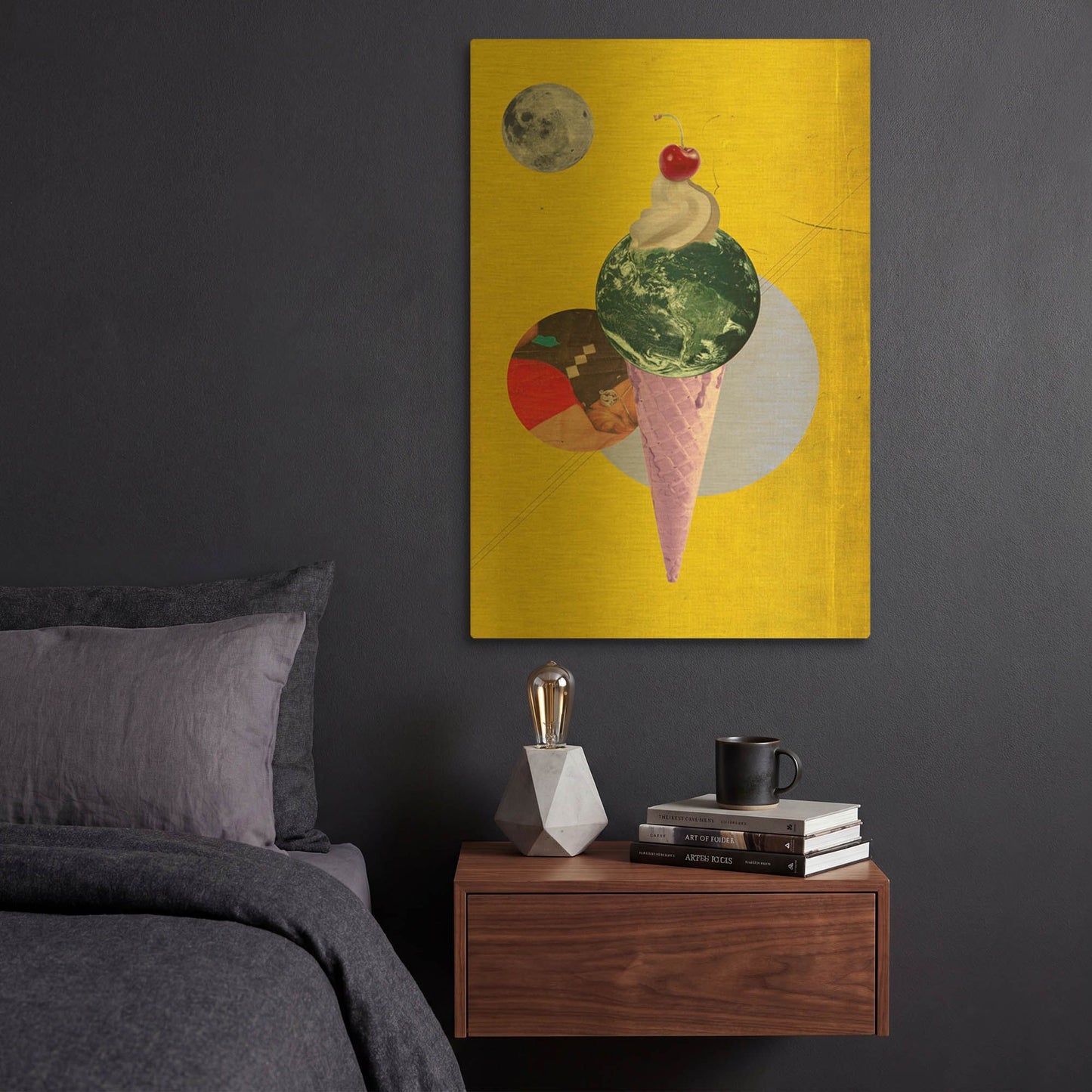 'Earthcone' By Elo Marc Gold Metal Wall Art
