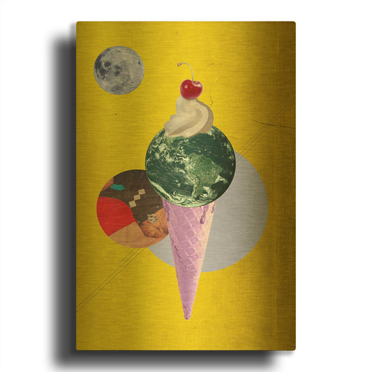 'Earthcone' By Elo Marc Gold Metal Wall Art