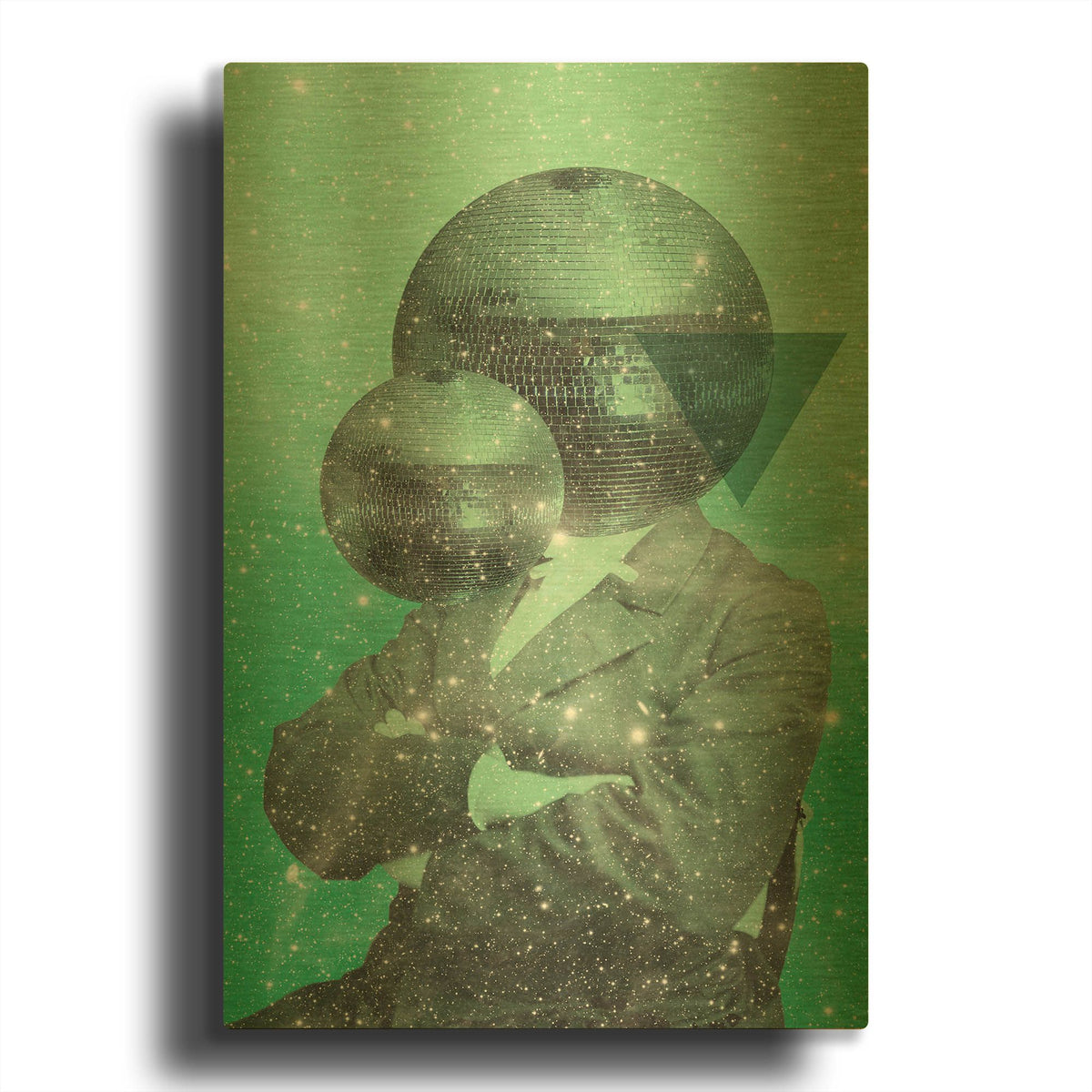 'Green Universe' By Elo Marc Gold Metal Wall Art