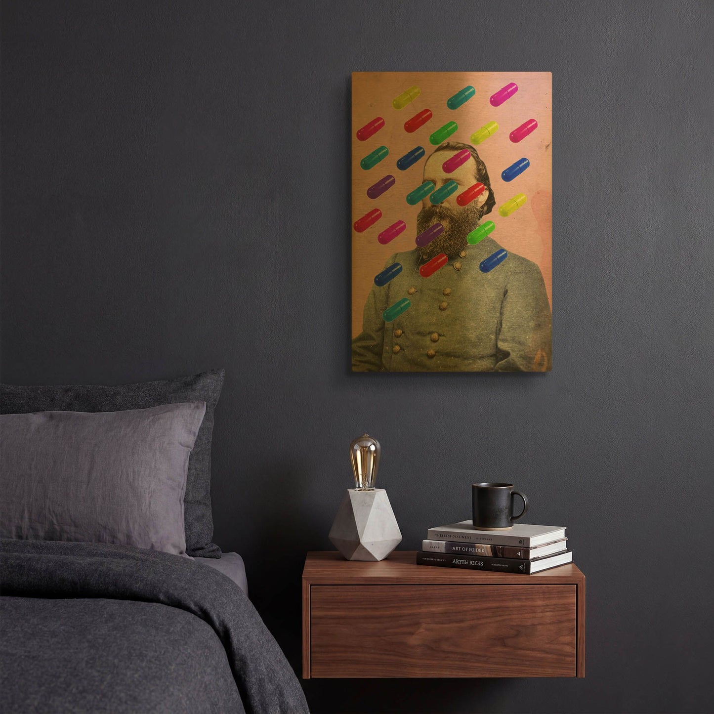 'Major Pill' By Elo Marc Gold Metal Wall Art