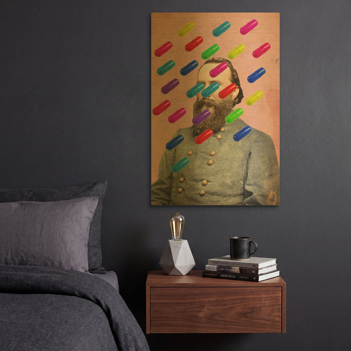 'Major Pill' By Elo Marc Gold Metal Wall Art