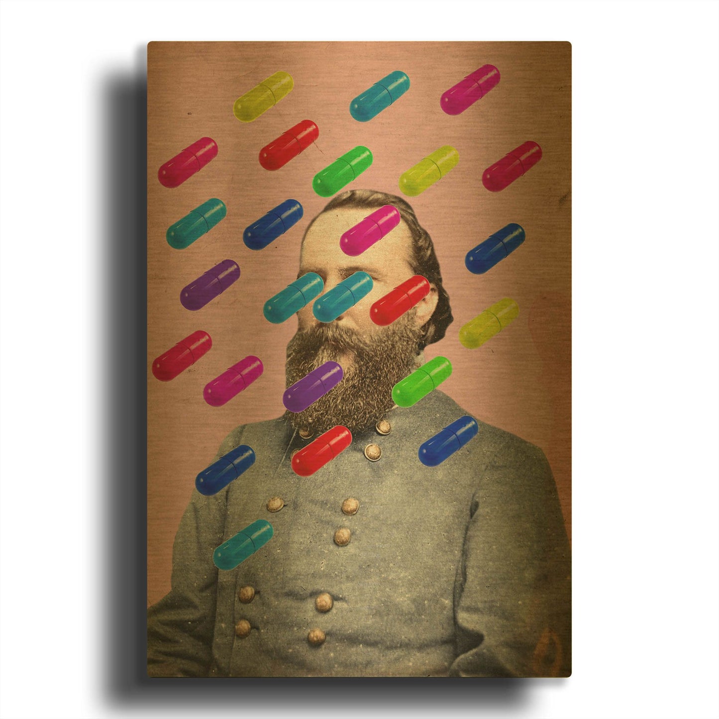 'Major Pill' By Elo Marc Gold Metal Wall Art