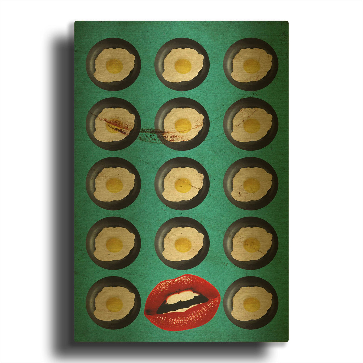 'One Egg A Day' By Elo Marc Gold Metal Wall Art