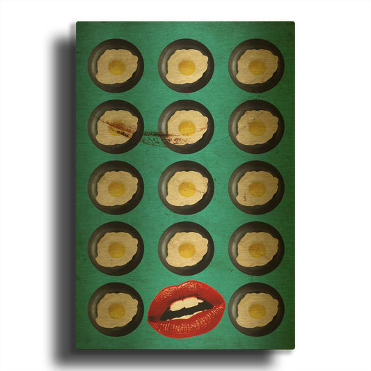 'One Egg A Day' By Elo Marc Gold Metal Wall Art