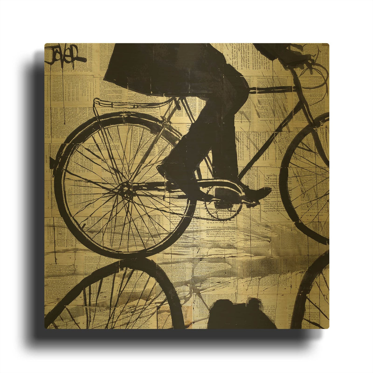 'Ride' By Loui Jover Gold Metal Wall Art