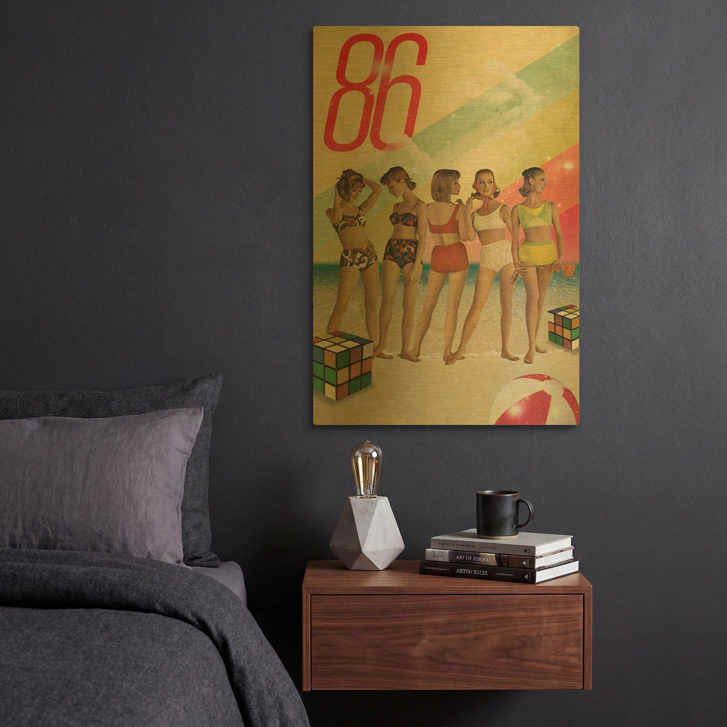 'Beach Days Are Over' By Elo Marc Gold Metal Wall Art