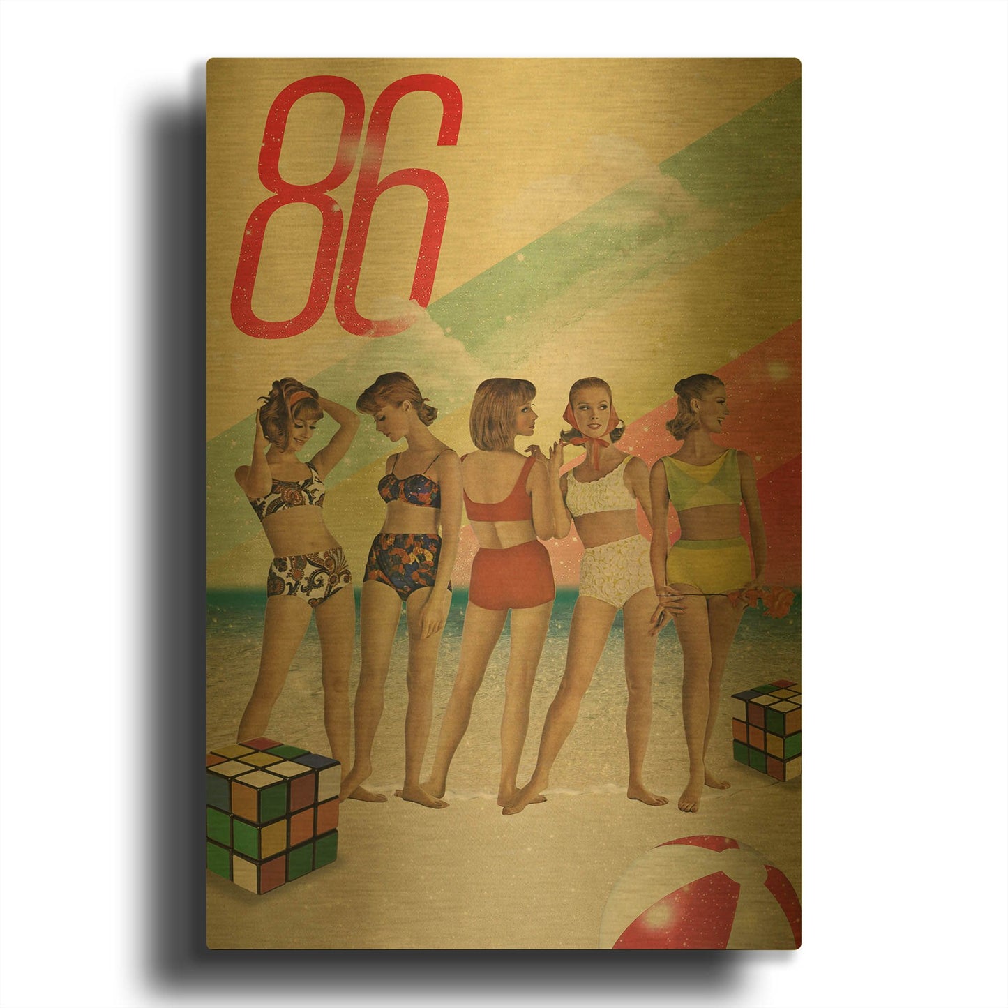 'Beach Days Are Over' By Elo Marc Gold Metal Wall Art