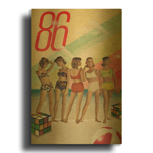 'Beach Days Are Over' By Elo Marc Gold Metal Wall Art