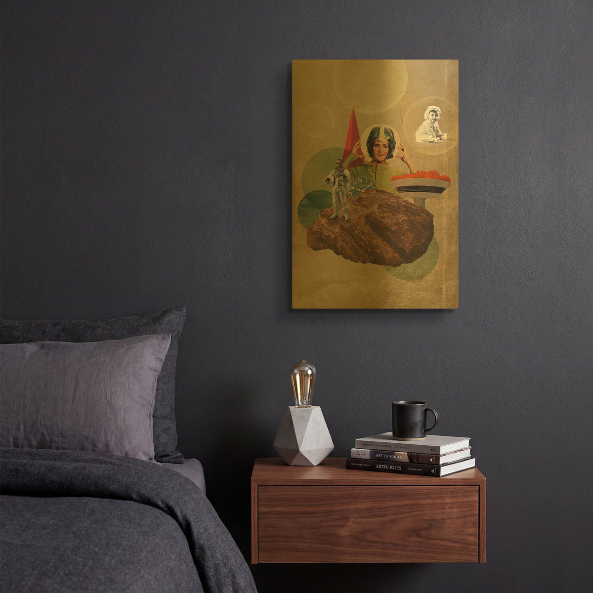 'Origin' By Elo Marc Gold Metal Wall Art
