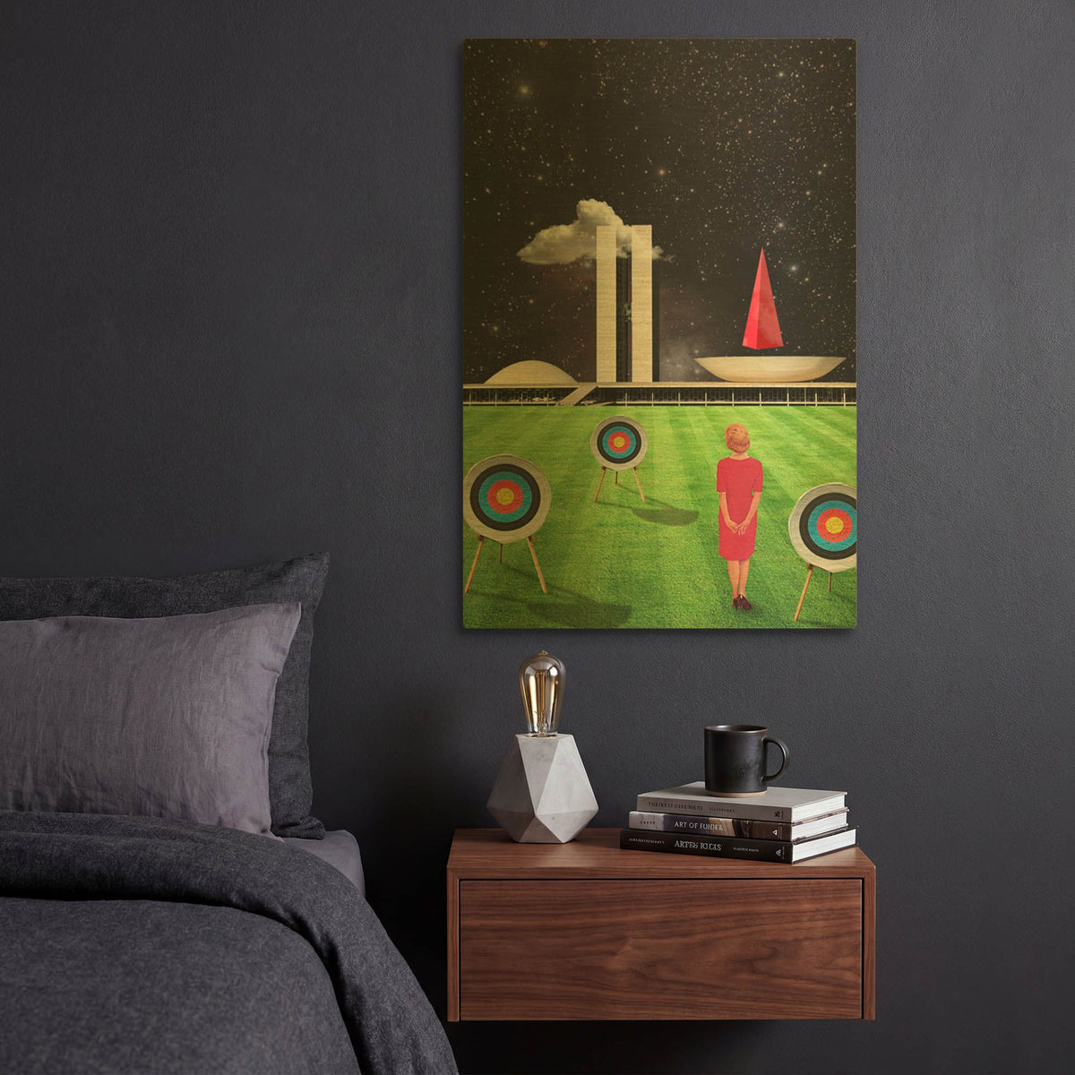 'Planalto Central' By Elo Marc Gold Metal Wall Art