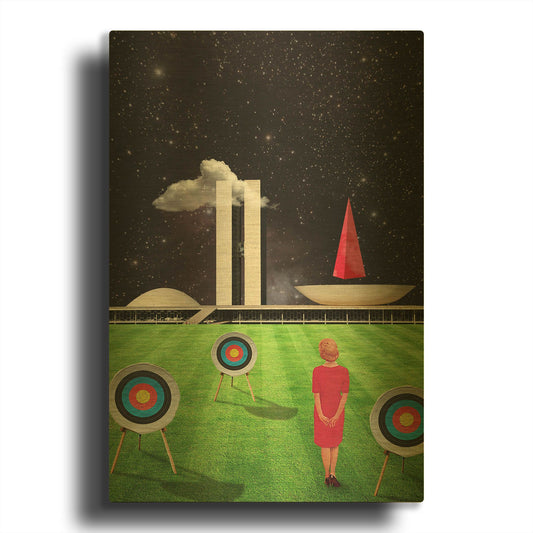 'Planalto Central' By Elo Marc Gold Metal Wall Art