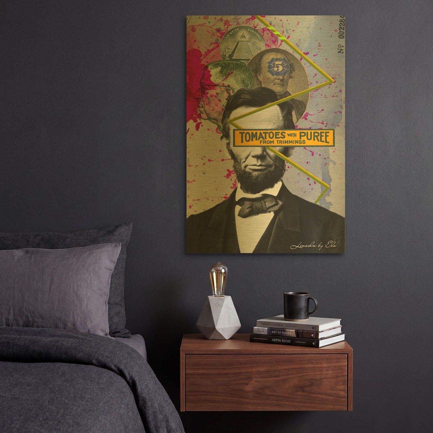'Lincoln' By Elo Marc Gold Metal Wall Art