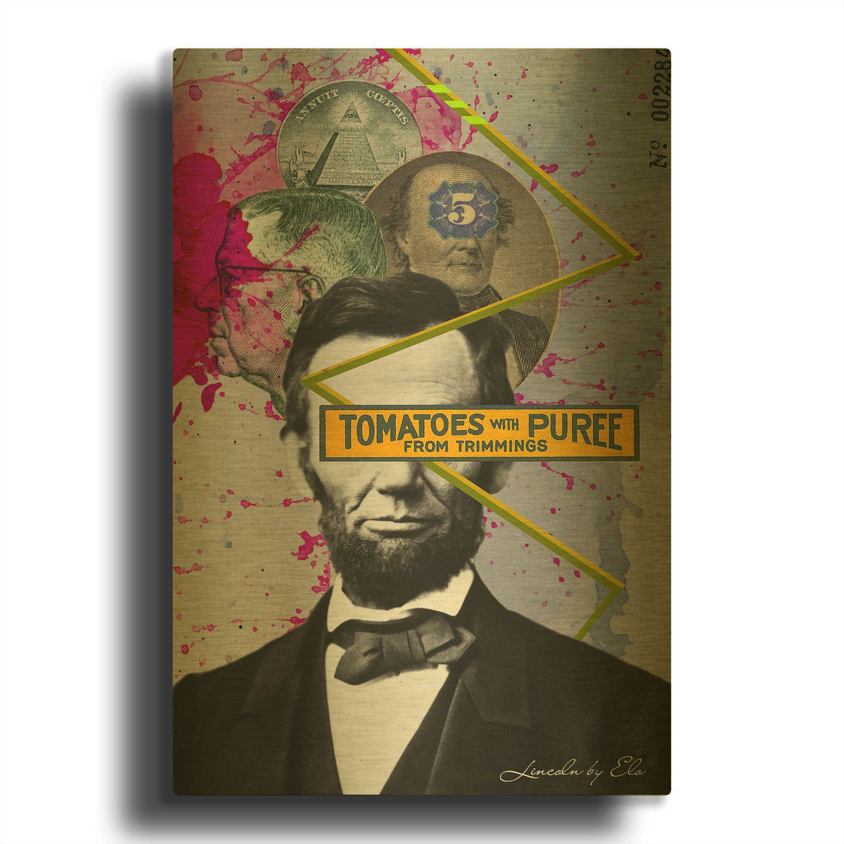 'Lincoln' By Elo Marc Gold Metal Wall Art