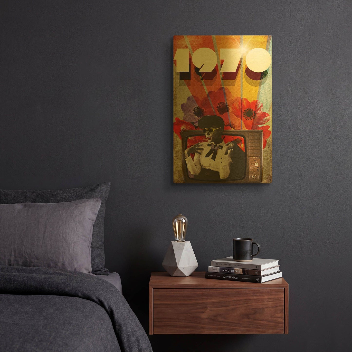 '1970' By Elo Marc Gold Metal Wall Art