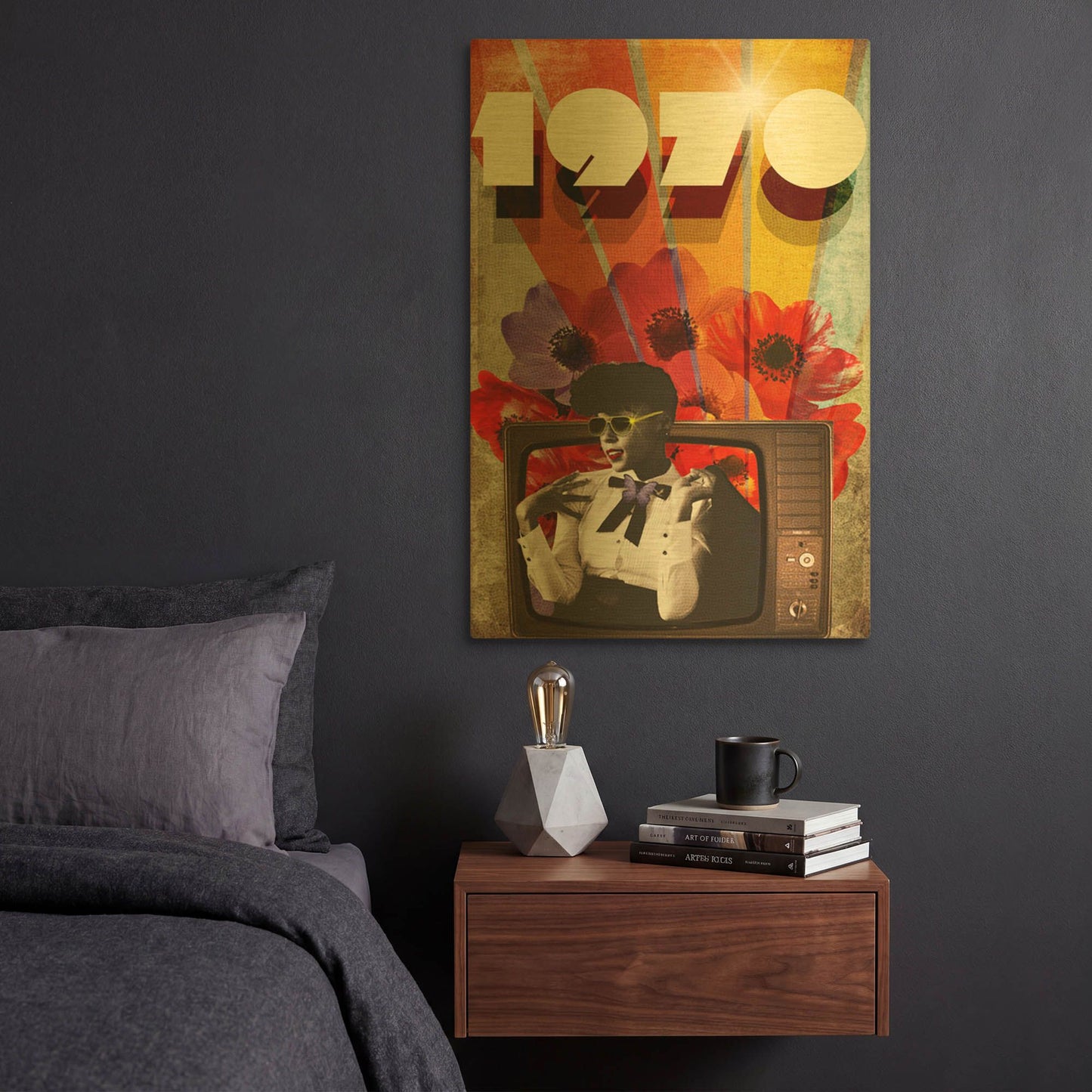 '1970' By Elo Marc Gold Metal Wall Art