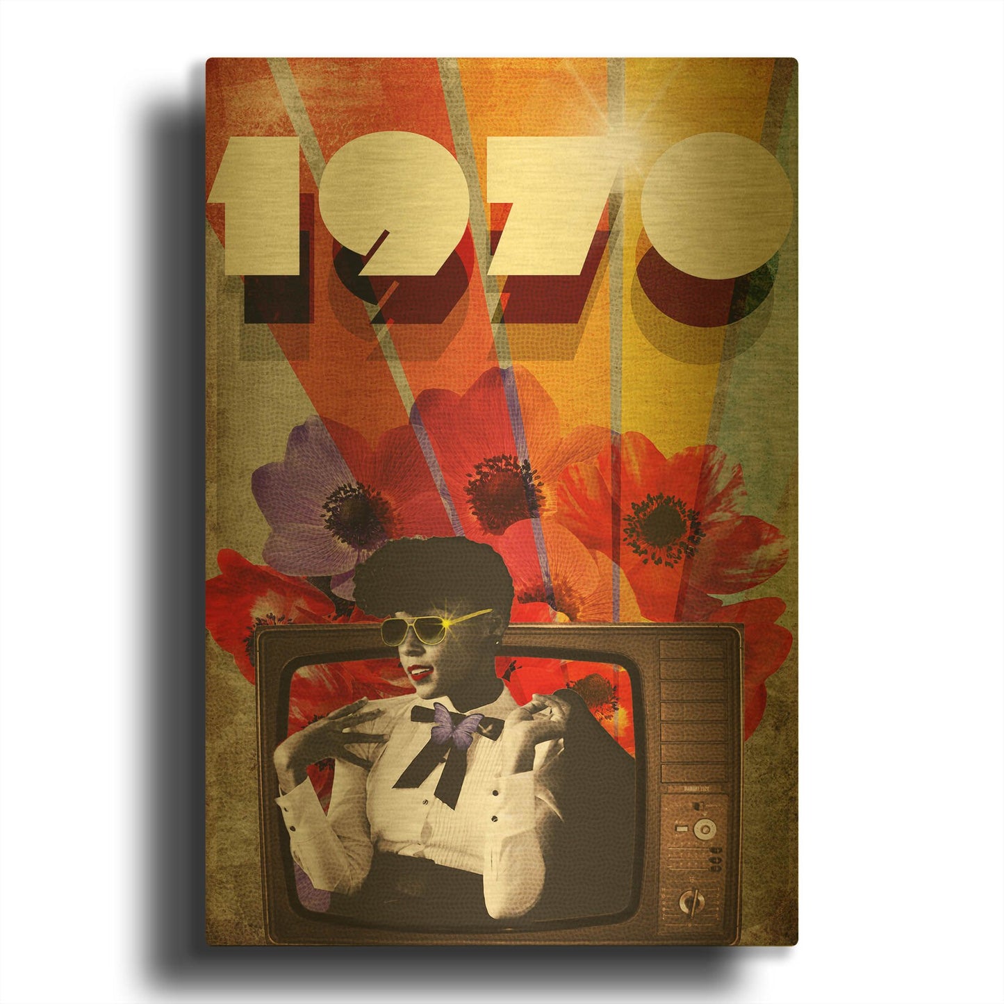 '1970' By Elo Marc Gold Metal Wall Art
