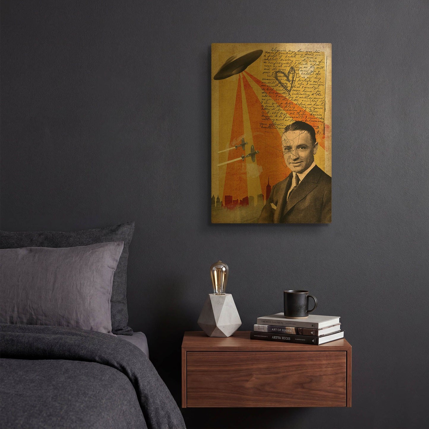 'Abducted' By Elo Marc Gold Metal Wall Art