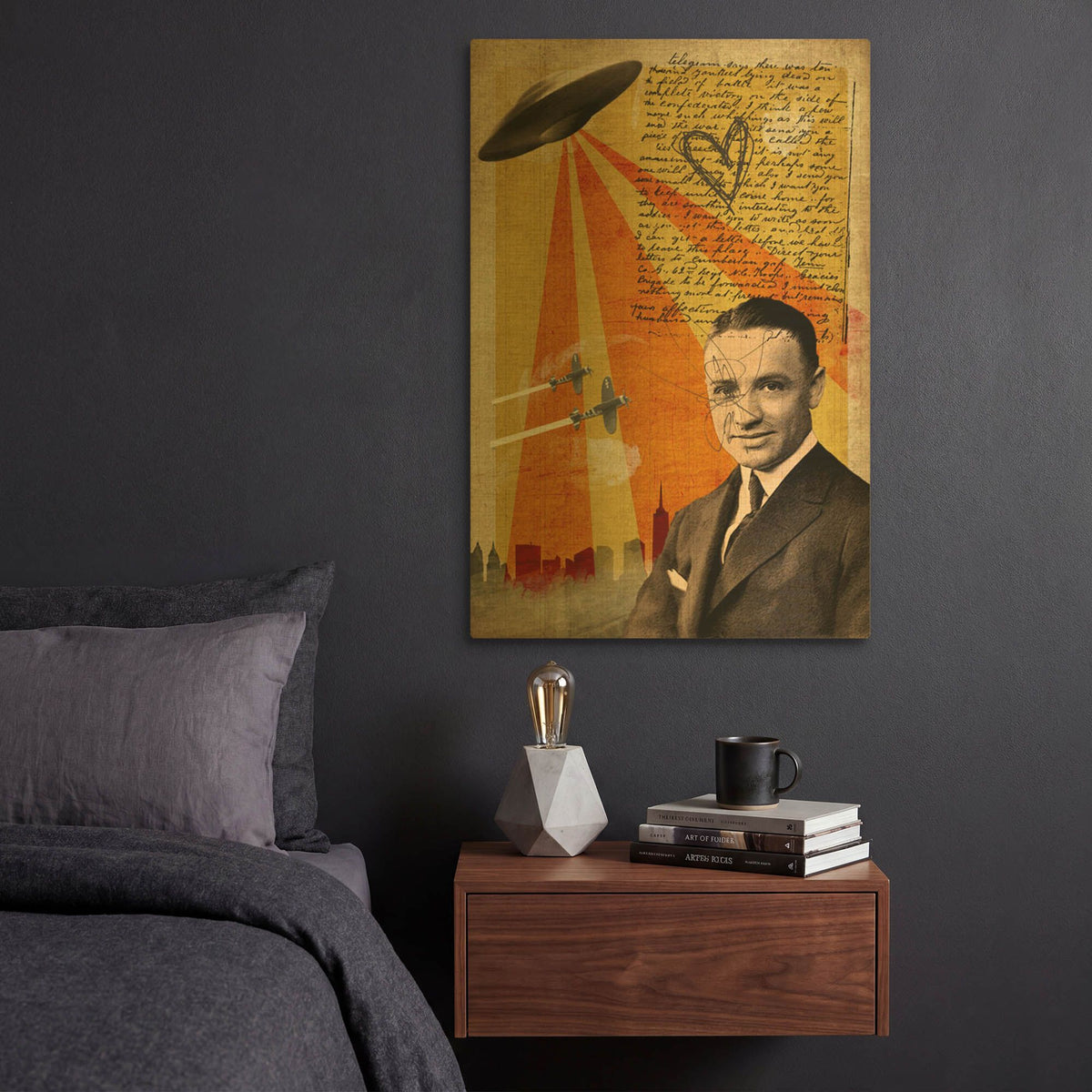 'Abducted' By Elo Marc Gold Metal Wall Art