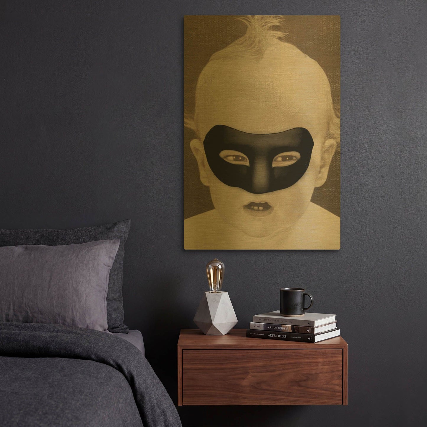 'Baby Hero' By Elo Marc Gold Metal Wall Art