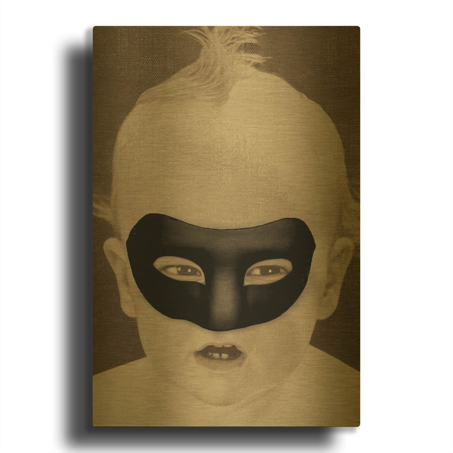 'Baby Hero' By Elo Marc Gold Metal Wall Art