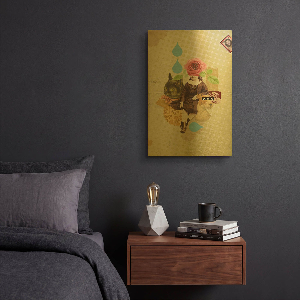 'Childhood' By Elo Marc Gold Metal Wall Art