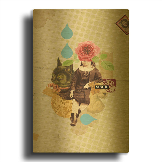 'Childhood' By Elo Marc Gold Metal Wall Art