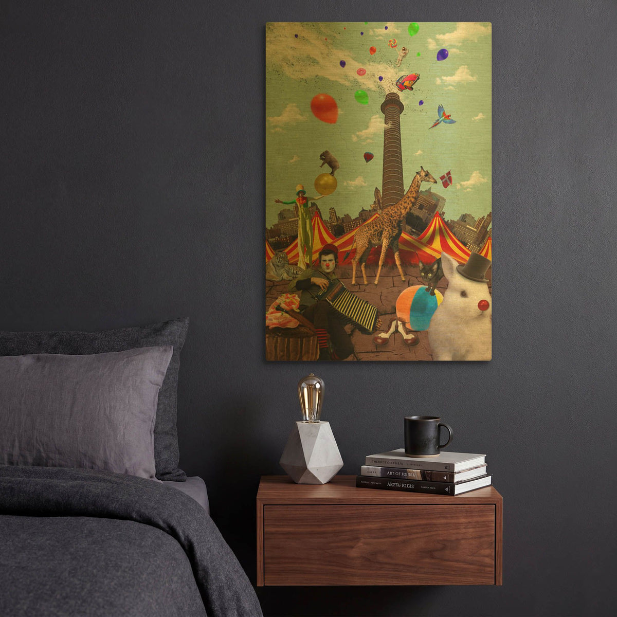 'Circus' By Elo Marc Gold Metal Wall Art
