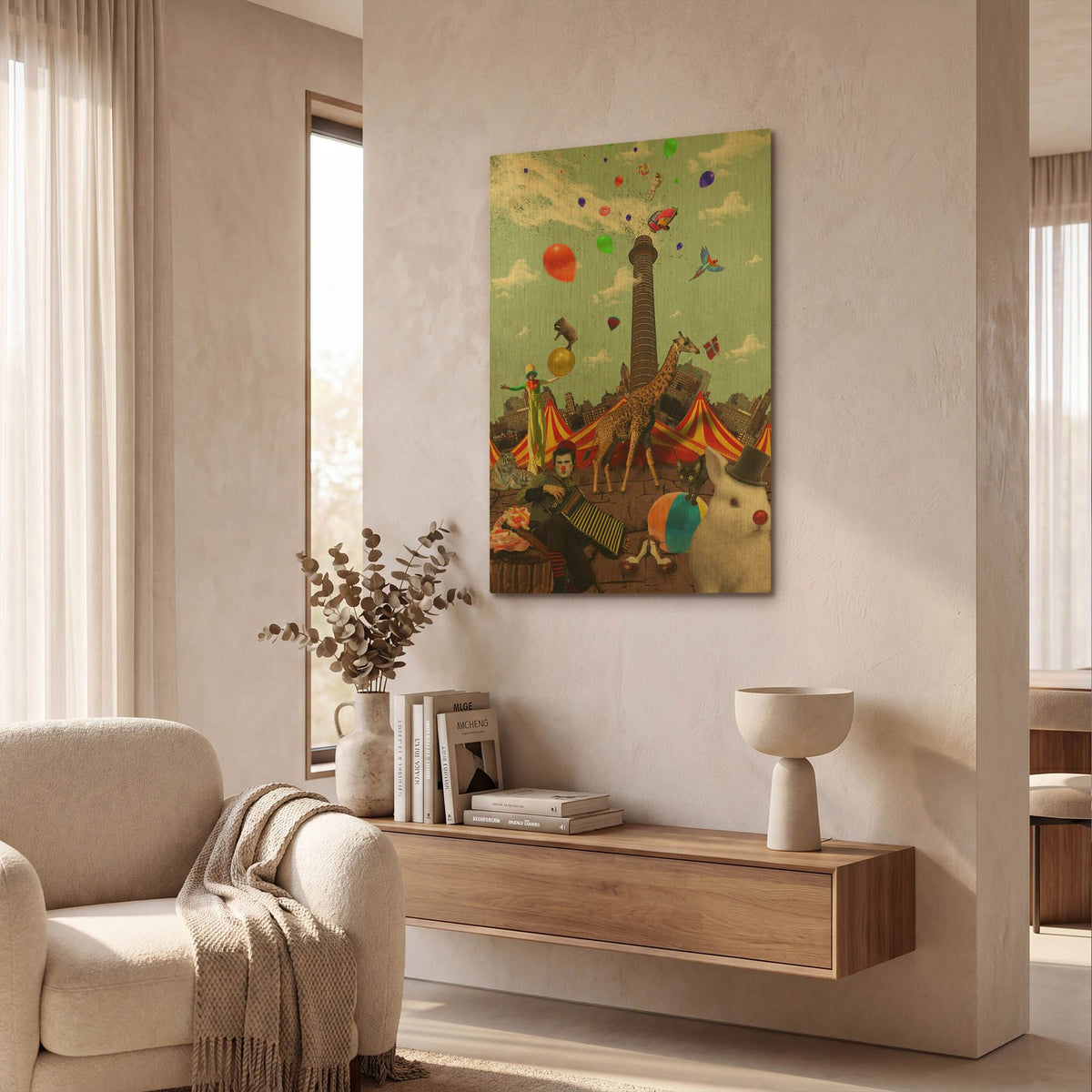 'Circus' By Elo Marc Gold Metal Wall Art
