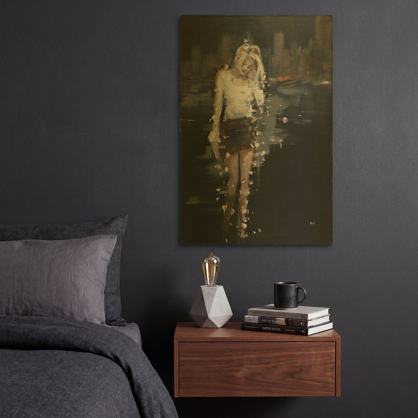 'After' By Oscar Alvarez Pardo Gold Metal Wall Art
