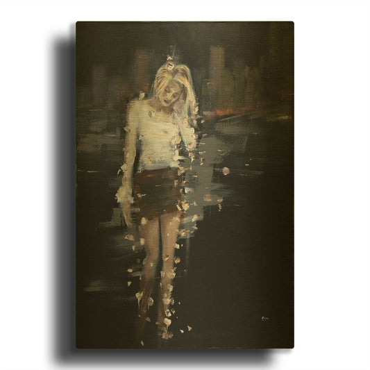 'After' By Oscar Alvarez Pardo Gold Metal Wall Art