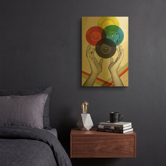 'CMYK The Creation Of Retro' By Elo Marc Gold Metal Wall Art