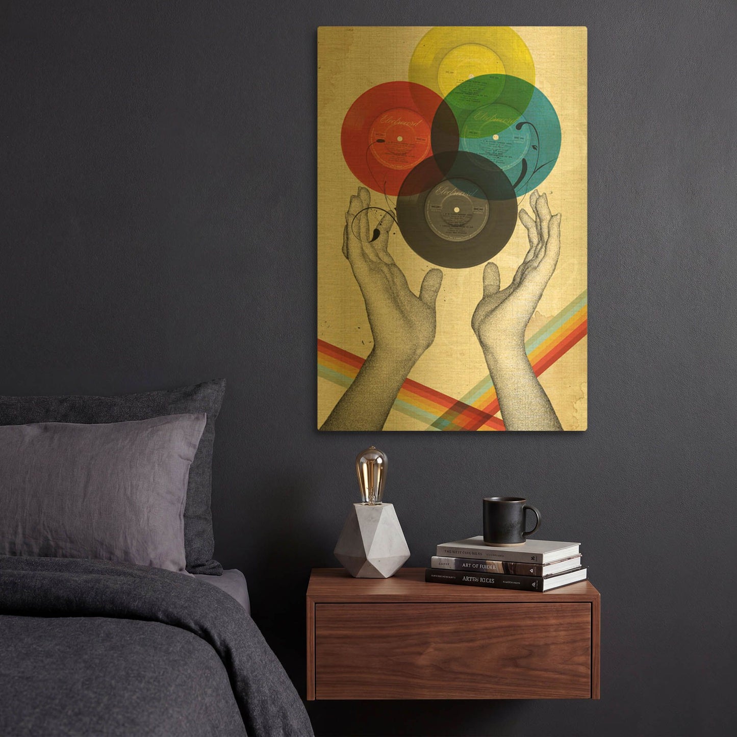 'CMYK The Creation Of Retro' By Elo Marc Gold Metal Wall Art