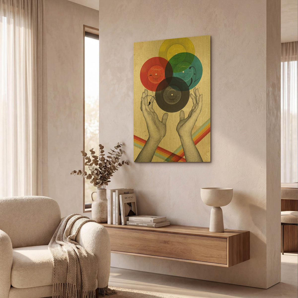 'CMYK The Creation Of Retro' By Elo Marc Gold Metal Wall Art
