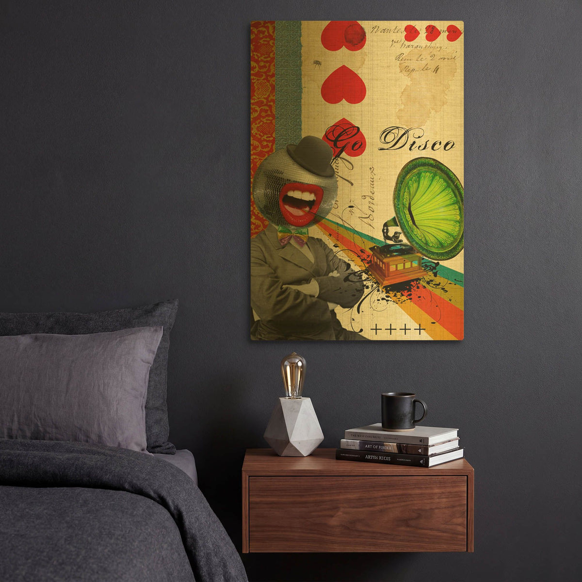'Go Disco' By Elo Marc Gold Metal Wall Art