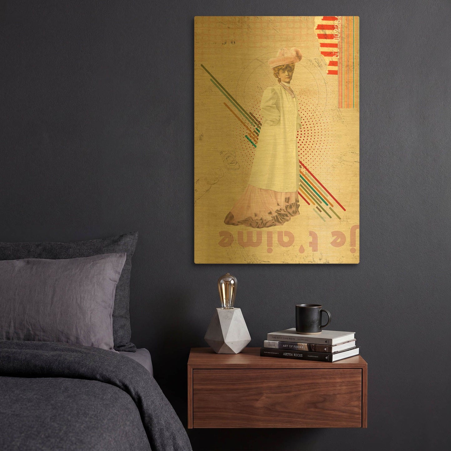 'Je T' By Elo Marc Gold Metal Wall Art