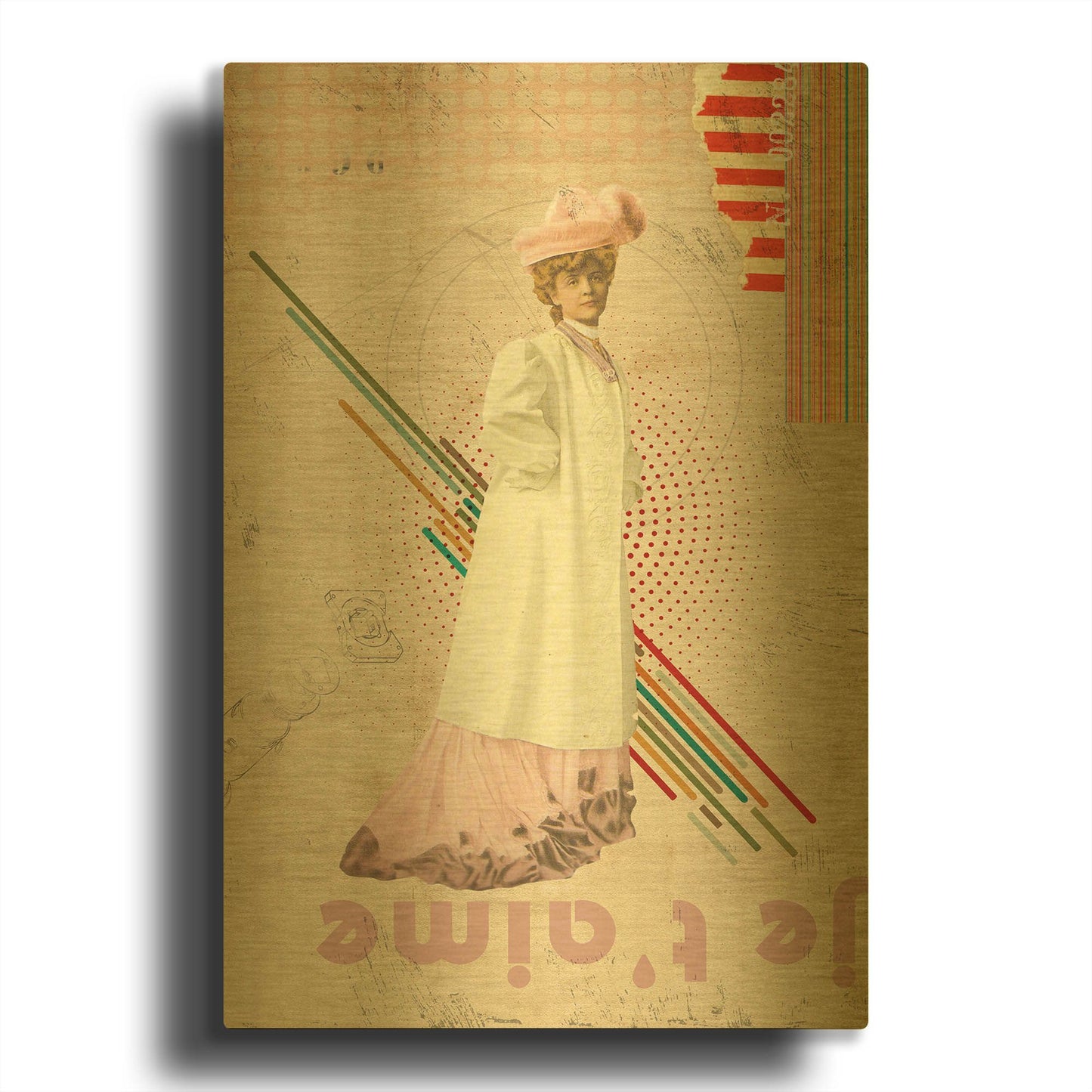 'Je T' By Elo Marc Gold Metal Wall Art