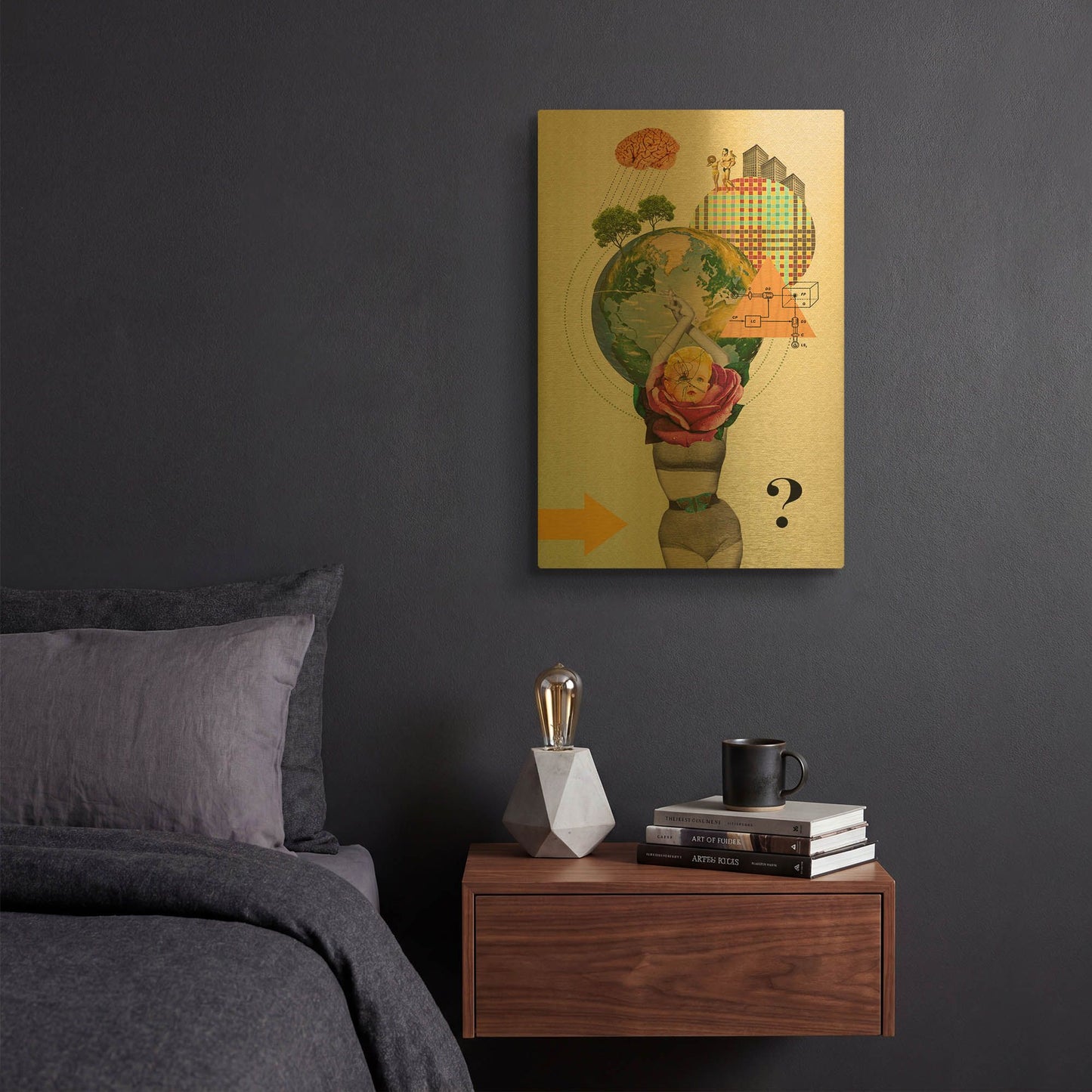 'Mother Nature' By Elo Marc Gold Metal Wall Art