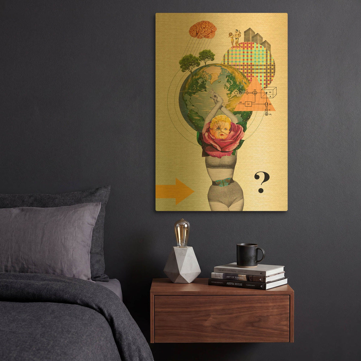 'Mother Nature' By Elo Marc Gold Metal Wall Art