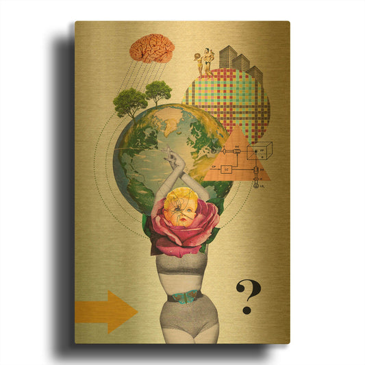 'Mother Nature' By Elo Marc Gold Metal Wall Art