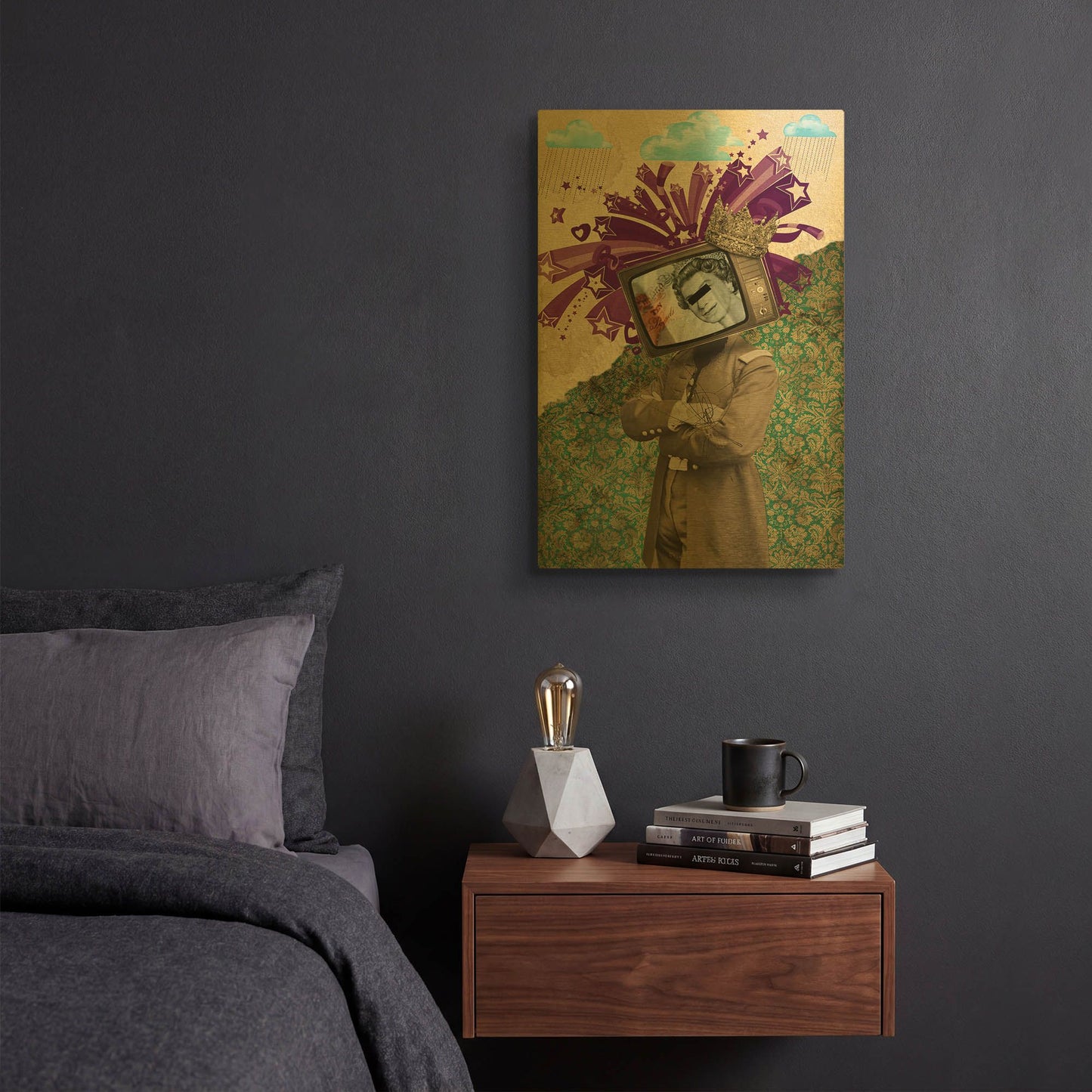 'Queen And King' By Elo Marc Gold Metal Wall Art