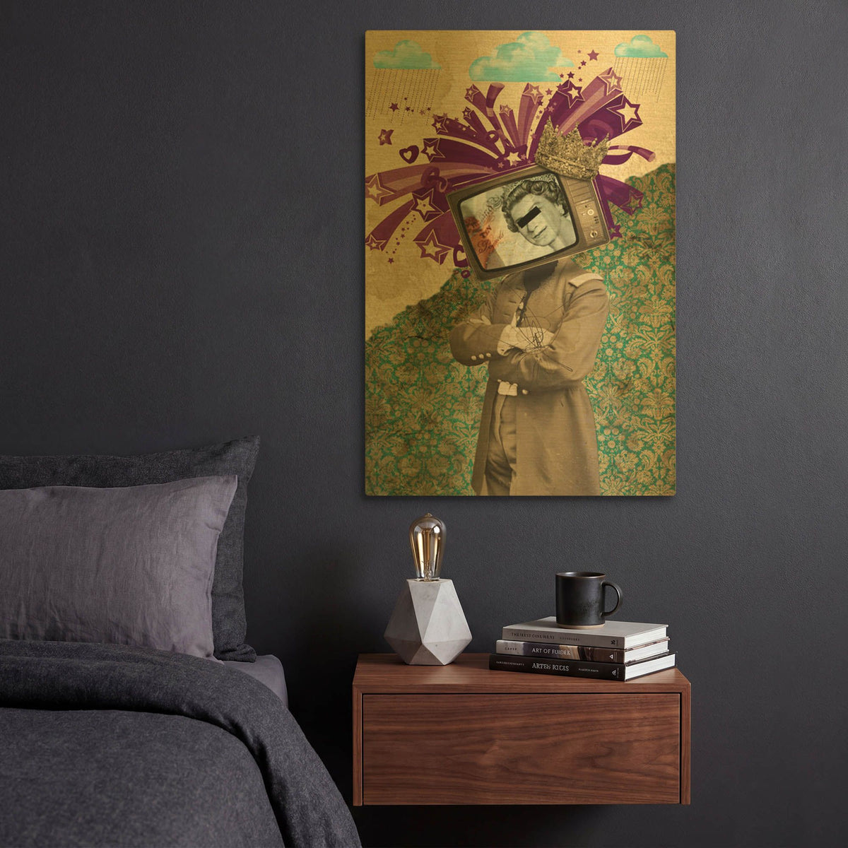 'Queen And King' By Elo Marc Gold Metal Wall Art