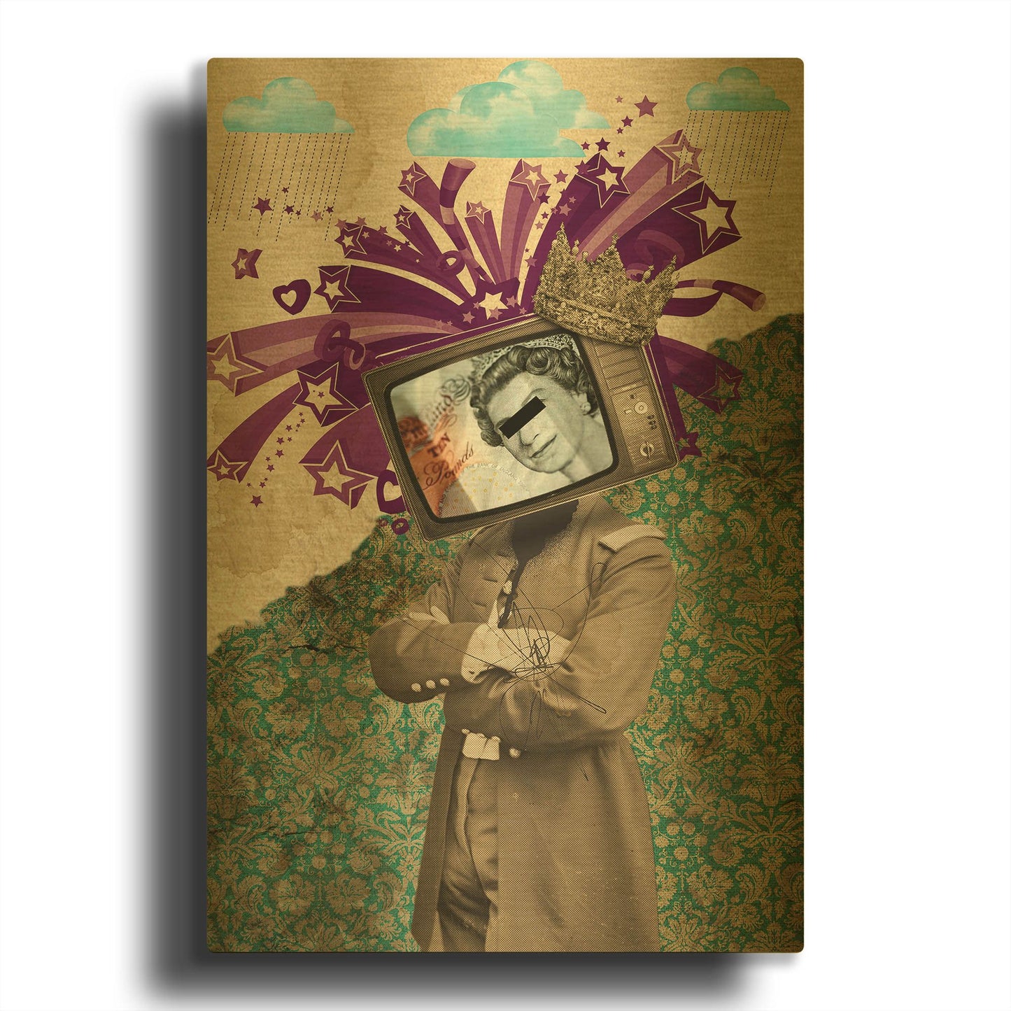 'Queen And King' By Elo Marc Gold Metal Wall Art