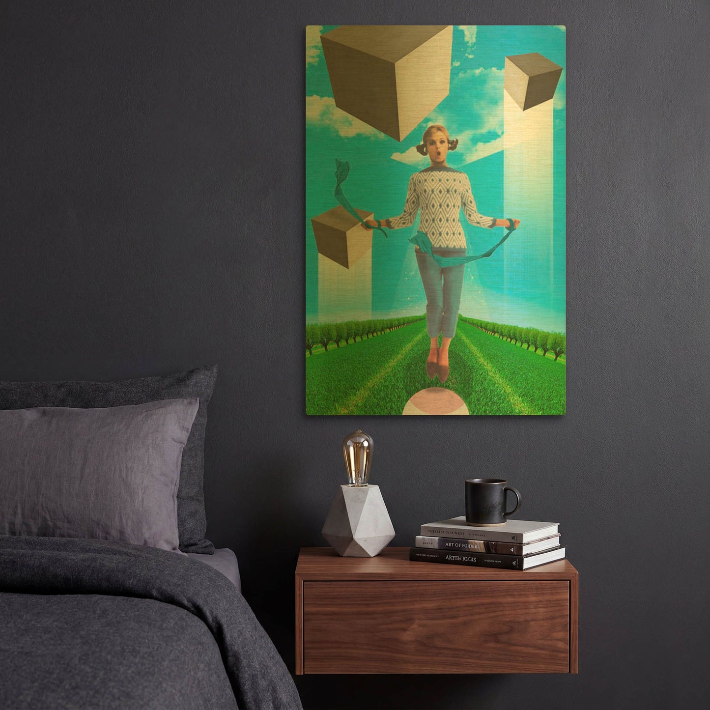 'Ribbons' By Elo Marc Gold Metal Wall Art