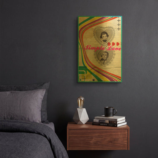 'Simple Love' By Elo Marc Gold Metal Wall Art