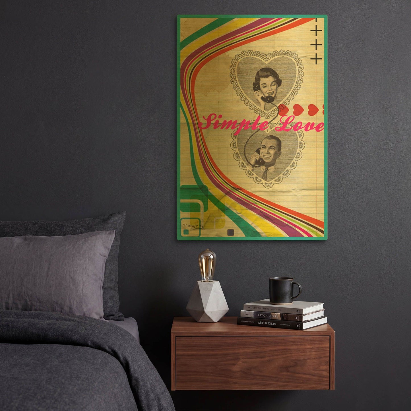 'Simple Love' By Elo Marc Gold Metal Wall Art