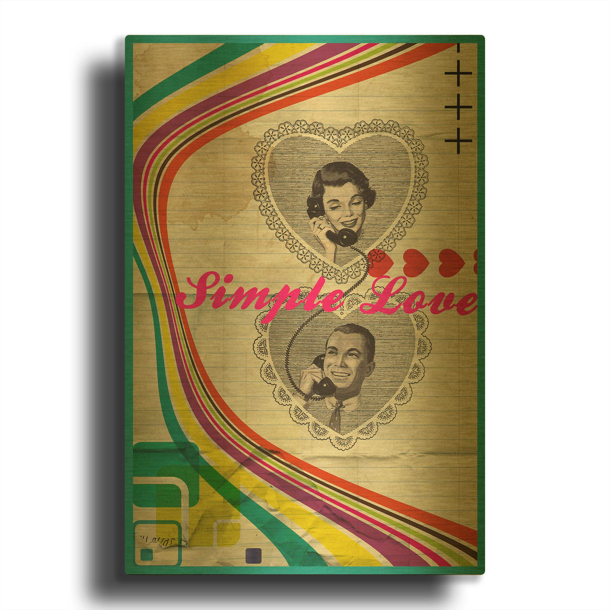 'Simple Love' By Elo Marc Gold Metal Wall Art