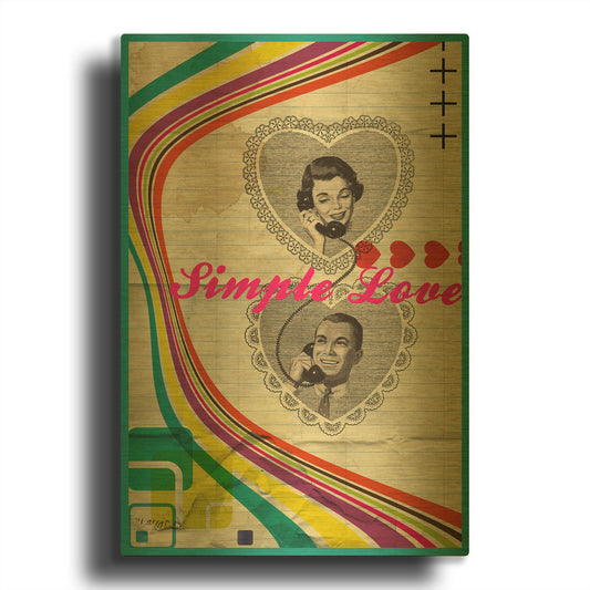 'Simple Love' By Elo Marc Gold Metal Wall Art