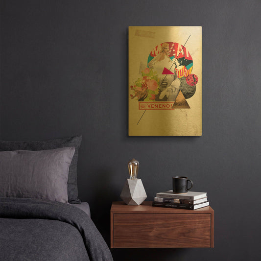 'Veneno' By Elo Marc Gold Metal Wall Art